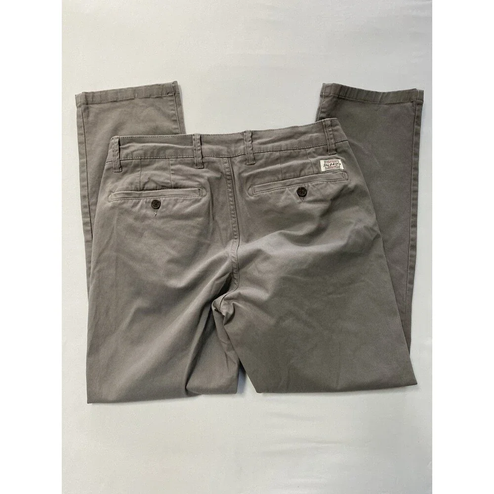 Flag & Anthem Men’s Chino Pants 32x30 Gray Stretch Slim Straight Casual Twill